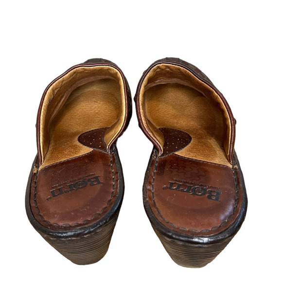 Women’s Born Brown Woven Leather With Metal Studded Clogs - Picture 4 of 7